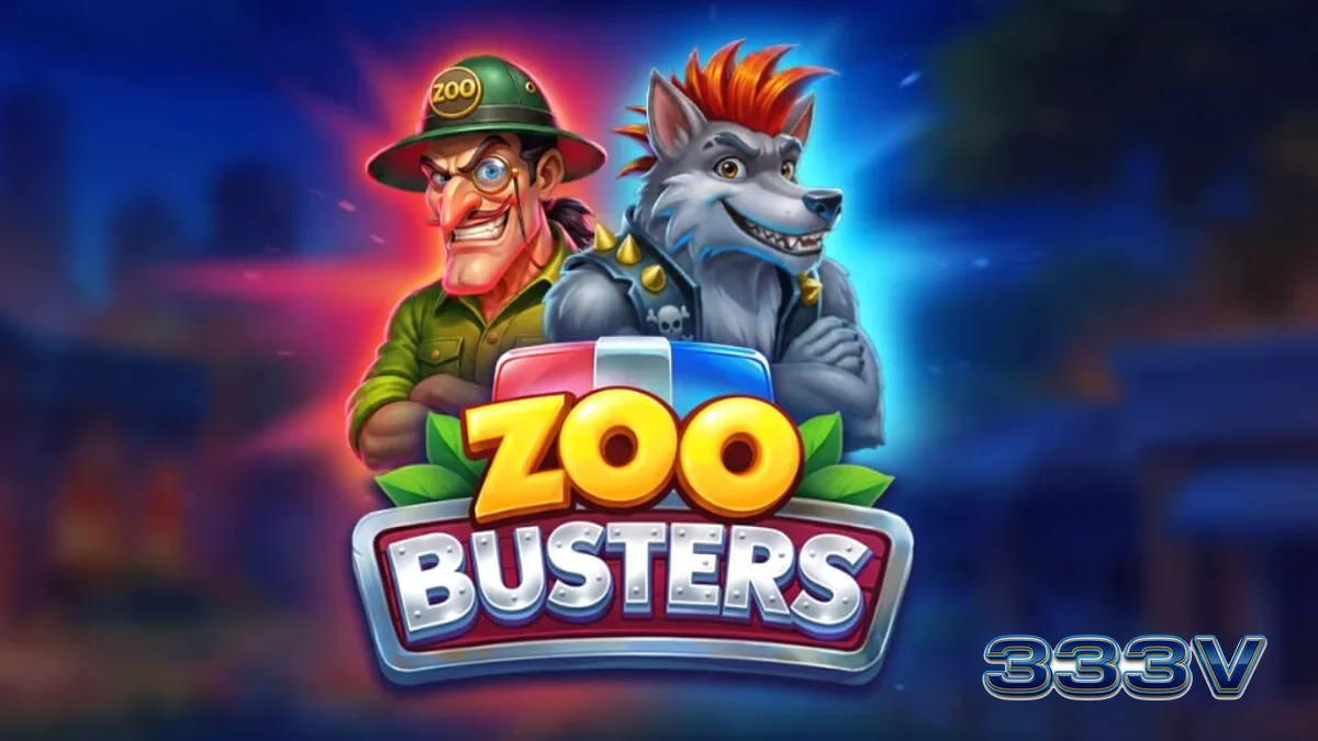 Tampilan visual slot Zoo Busters dengan karakter hewan punk